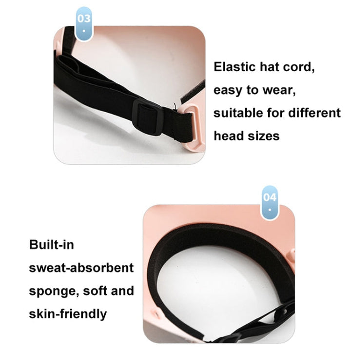Innovative AirShade sun visor hat featuring a USB rechargeable fan for portable cooling.