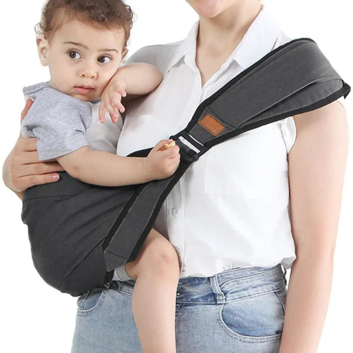 Ergonomic baby sling offering secure and comfortable carrying for your little one, suitable for any season.