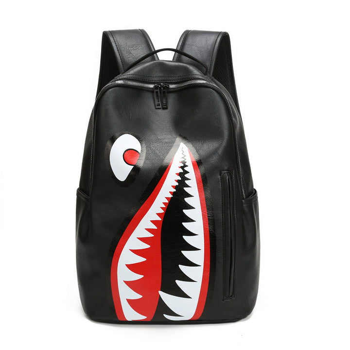Comfortable casual shark graphic backpack, a unique unisex school bag or travel daypack for daily adventures.