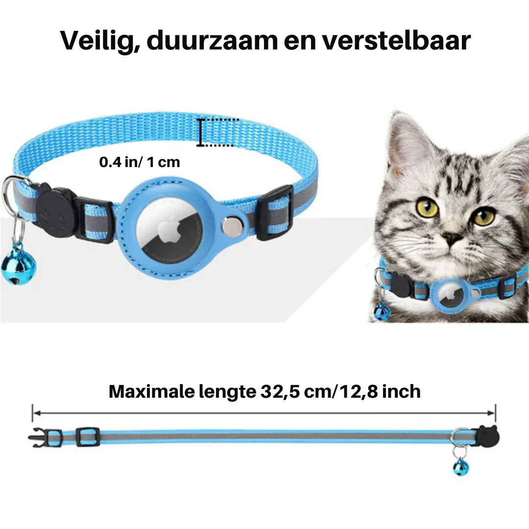 Smart design bell cat collar with a safety breakaway clip, adjustable for all feline sizes.