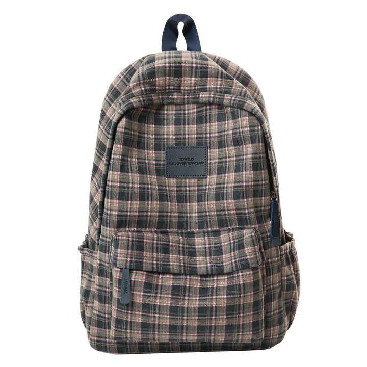 Stylish casual checked school backpack for students. Durable unisex plaid daypack, great for daily use.