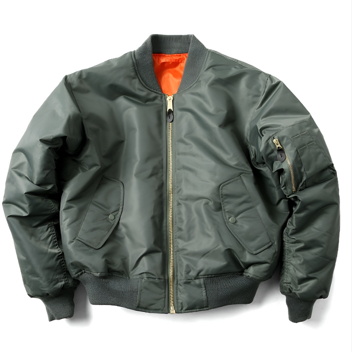 Unisex classic bomber jacket in black, perfect for timeless style and comfort.