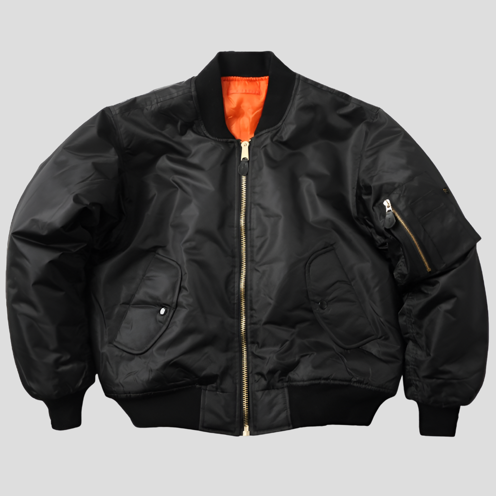 A unisex bomber jacket offering timeless style and all-season comfort in one piece.