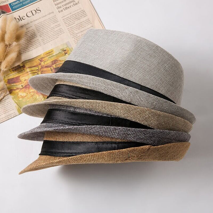 Classic beige trilby summer hat, lightweight & stylish for unisex fashion. Great for sun protection.