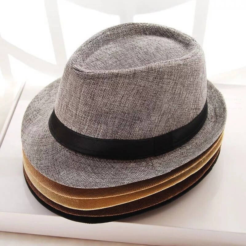 Unisex Classic Trilby Summer Hat, lightweight, stylish, and perfect for sun protection & travel.