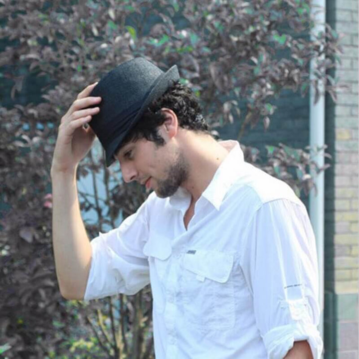 Elegant classic trilby summer hat, lightweight & stylish, perfect for a chic unisex look & sun shade.