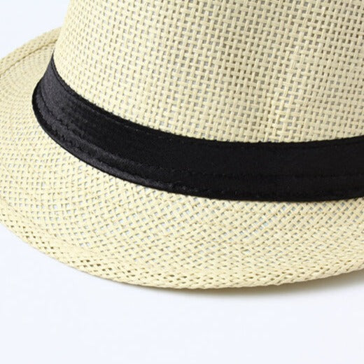 Summer sun protection with a classic trilby hat, lightweight and stylish for outdoor wear & beach trips.