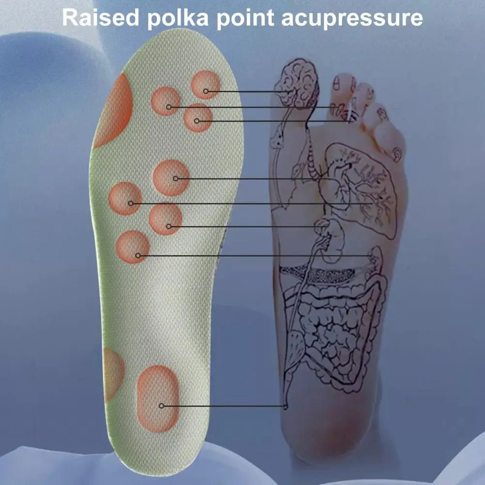 Cloud Comfort shoe inserts providing targeted pain relief and cushioning for tired feet, unisex design.