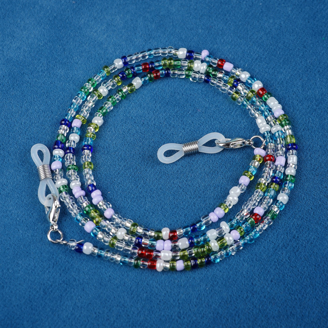 Elegant multi-color beaded glasses chain, a perfect blend of style & security.
