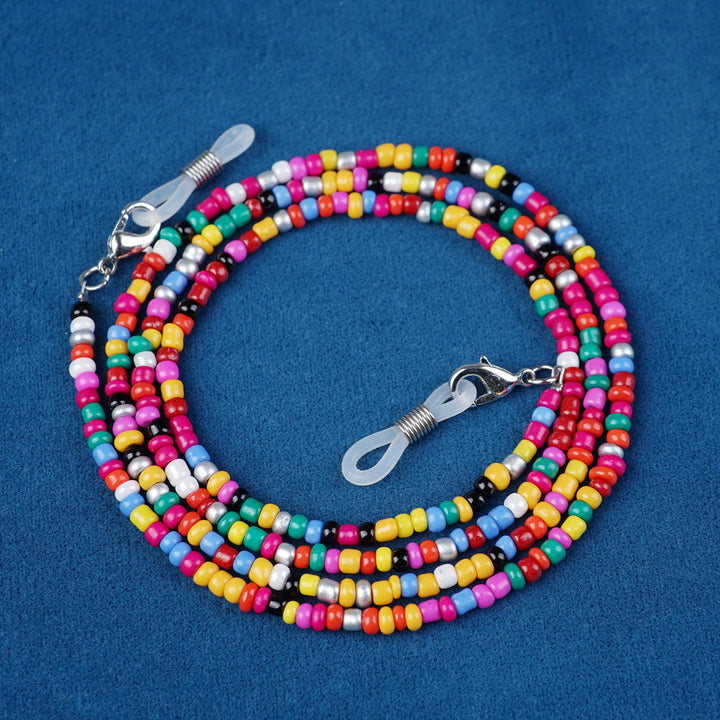 Durable and stylish colorful beaded eyewear chain for men and women's glasses.