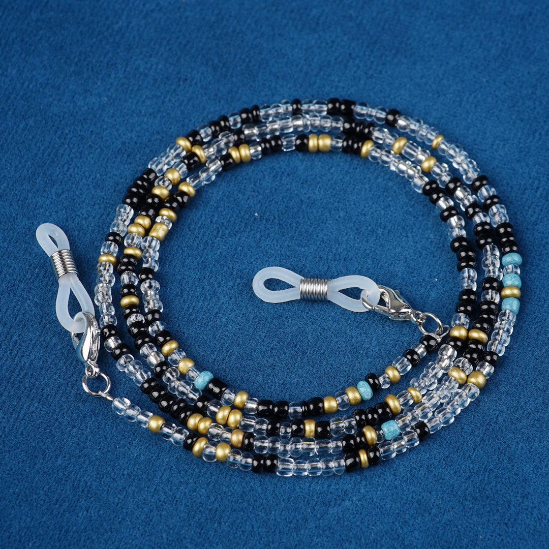 Keep your eyeglasses secure with this unique colorful beaded unisex chain.