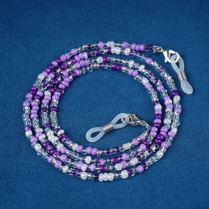 Chic unisex eyewear accessory: a colorful beaded strap for securing glasses.