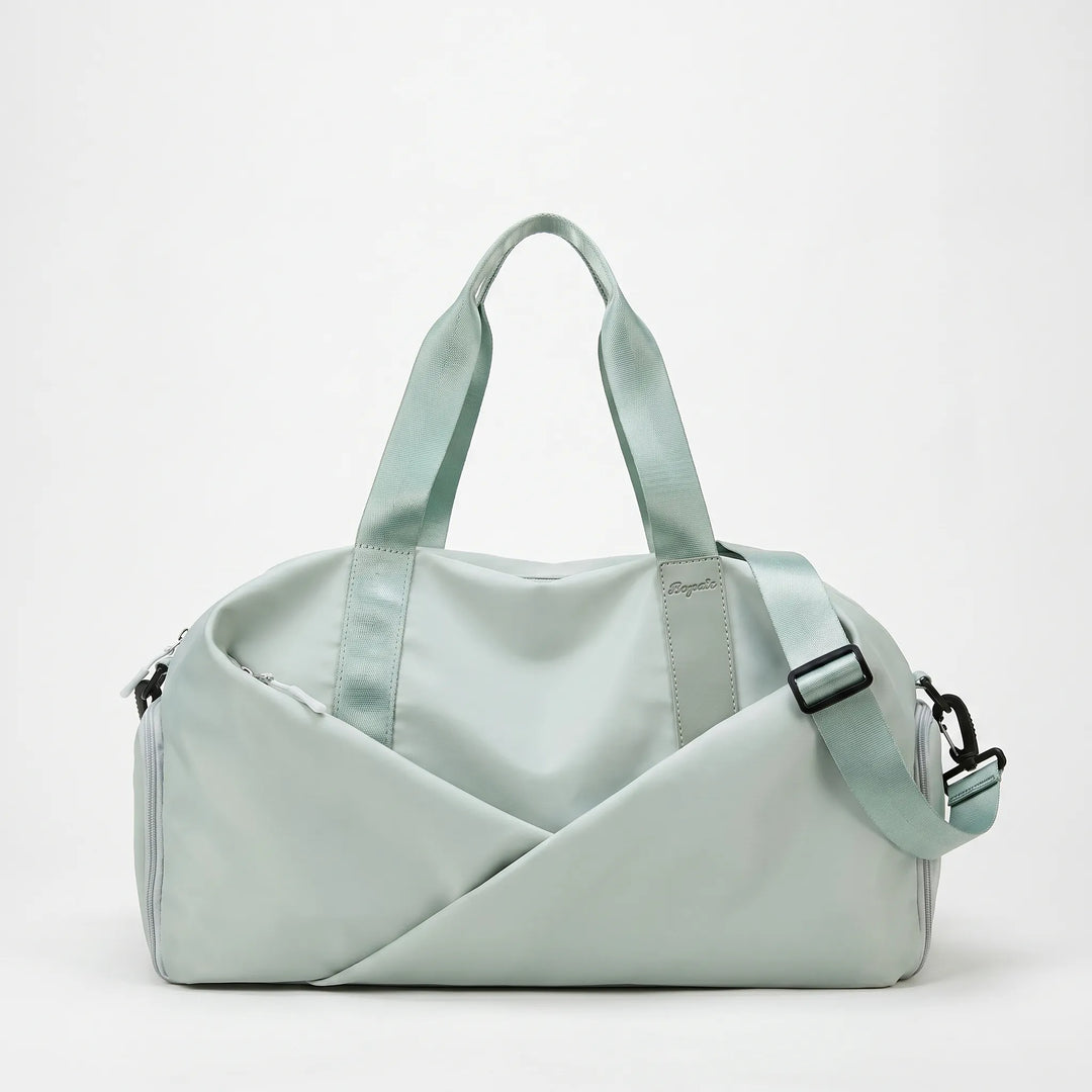 Spacious Unisex Gym Duffel Bag with integrated shoe compartment, perfect for workout gear and sports shoes.