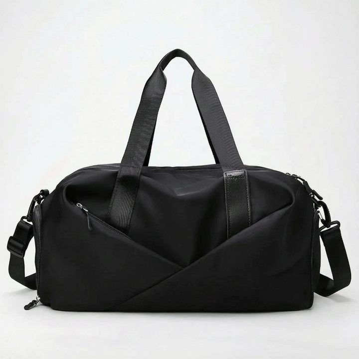 Versatile Unisex Duffel Bag for gym, sports & travel. Features include a shoe compartment & wet pocket for organized gear.