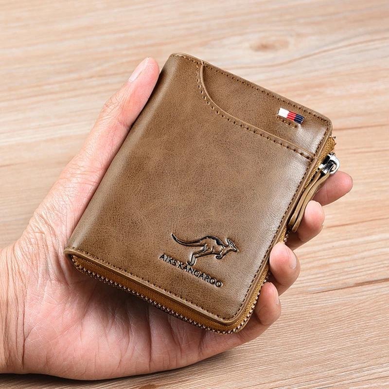 Black compact RFID wallet, PU leather card holder with snap closure for organized, secure daily essentials.