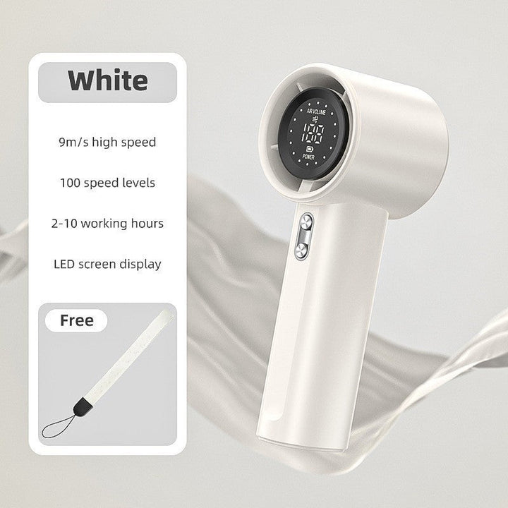 Unisex high-speed cordless hair dryer, perfect for home or travel. Compact design with digital interface for hair care.