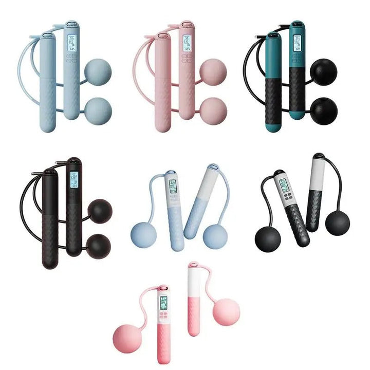 Ergonomic handles of a unisex weighted jump rope, showing comfort & grip.