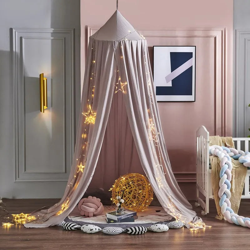 Keep baby safe with this breathable cotton blend crib canopy tent.
