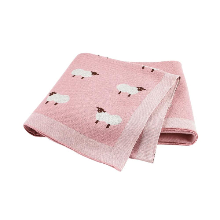 Unisex cotton knit baby swaddle blanket, soft and cozy for newborns.