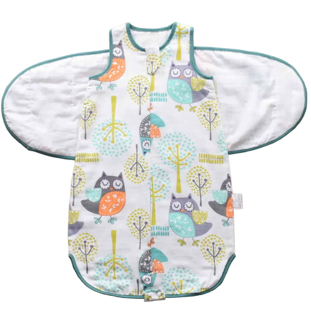 All-season wearable swaddle for babies, designed for comfort and secure sleep.
