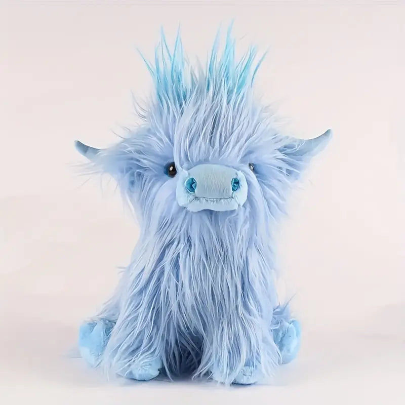 Adorable soft Highland cow plush toy, perfect as a kids toy and nursery decor.