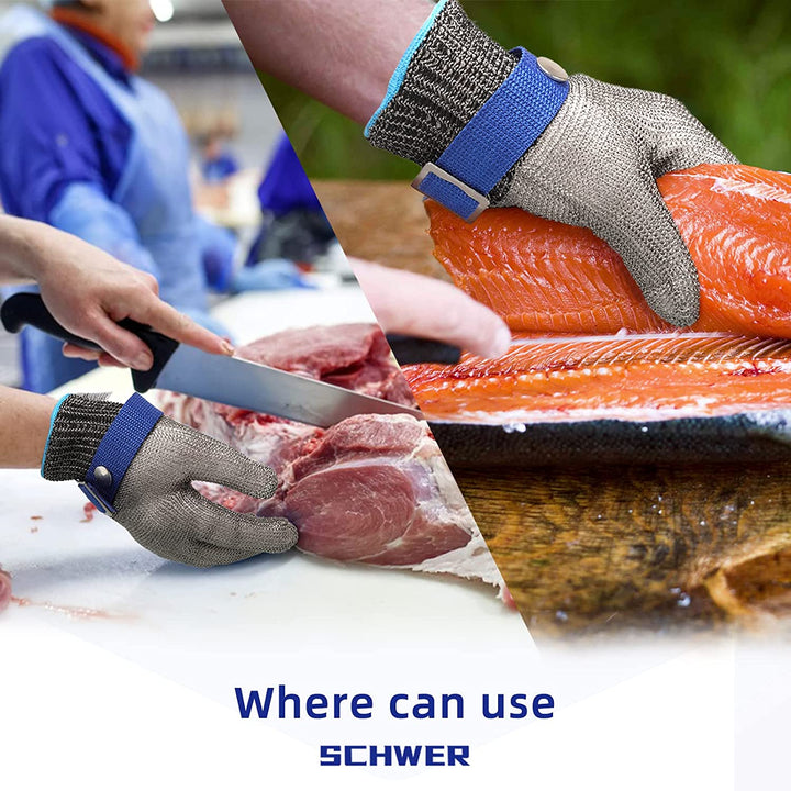 High-performance cut-resistant safety gear for kitchen food prep, meat processing, and oyster shucking.