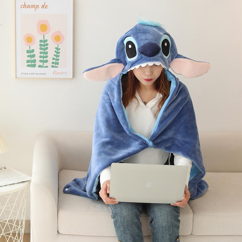 Unisex Disney Stitch wearable hoodie blanket, perfect for cozy comfort & Lilo and Stitch fans.