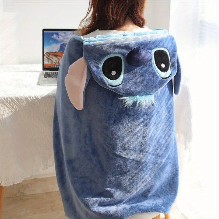 Cute Stitch wearable blanket, an adorable gift for Disney fans, kids & adults who love Lilo & Stitch.