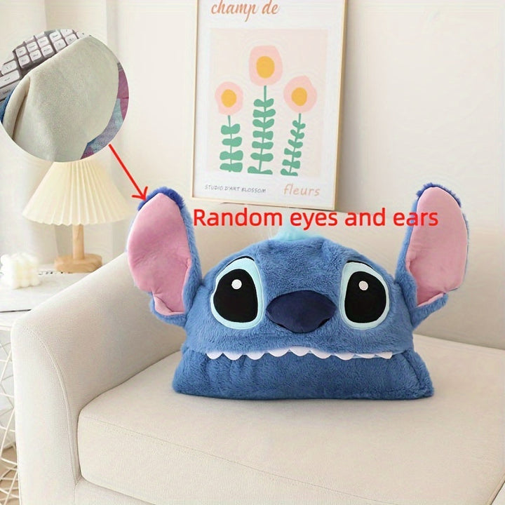 Soft and warm Disney Stitch wearable blanket with hood, providing plush comfort for all ages.
