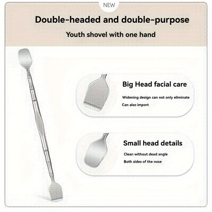 Durable stainless steel skincare tool for targeted blackhead removal and blemish extraction.