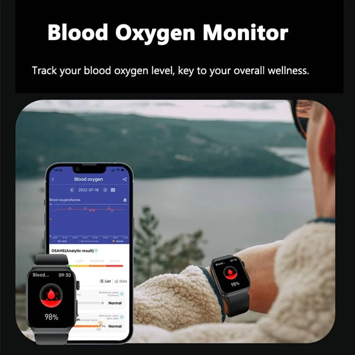 Smartwatch displaying real-time heart rate, steps, & health metrics. Essential fitness tracker.