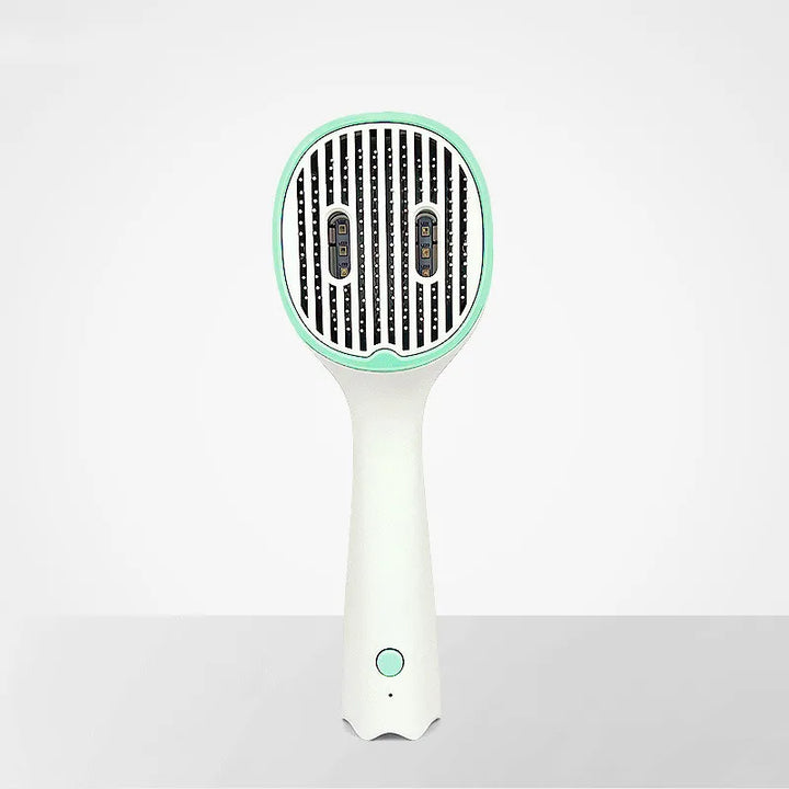 Quick styling electric brush for smooth, detangled hair. Unisex beauty tool for frizz control.