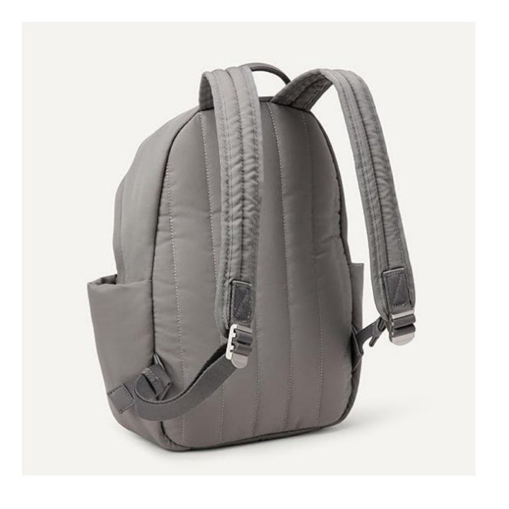 Open unisex ergonomic backpack revealing versatile internal storage for laptop and daily essentials. Durable & spacious.