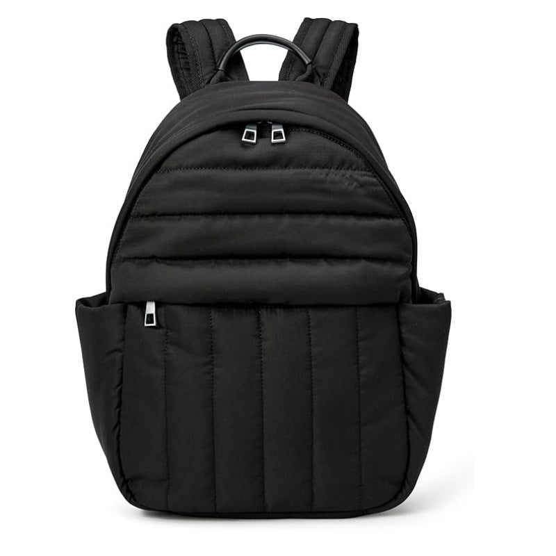 Durable unisex backpack with a breathable back panel and multiple external pockets for easy access during travel.