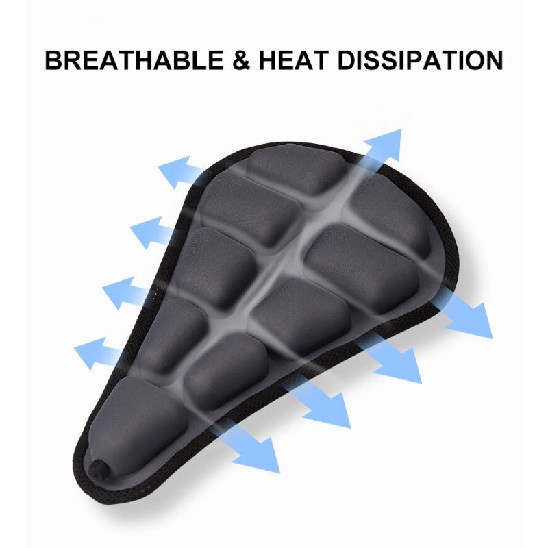 Ergonomic cycling seat cushion, shock absorbing & ventilated for road and mountain biking.