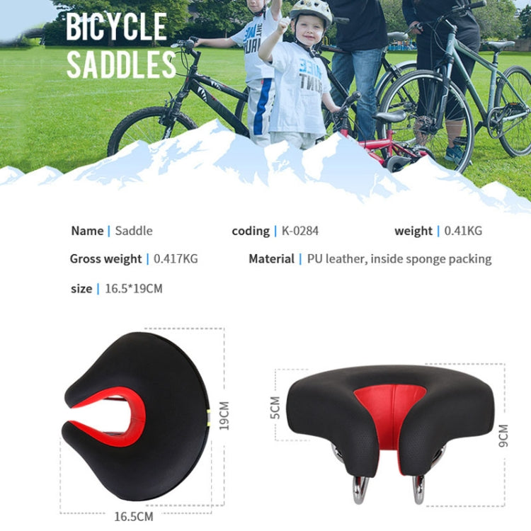 Unisex blue bicycle part: ergonomic noseless saddle with shock absorption for comfortable road & MTB rides.