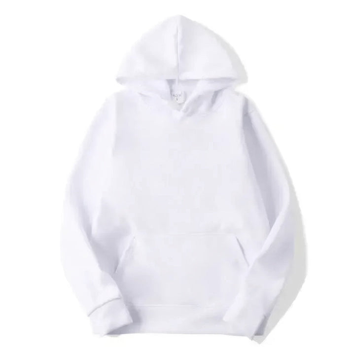 Person wearing a relaxed fit unisex hoodie, enjoying cozy comfort for everyday activities.