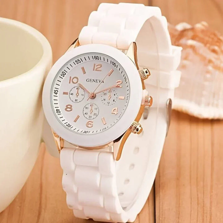 Unisex everyday quartz watch with a lightweight casual design and analog display.