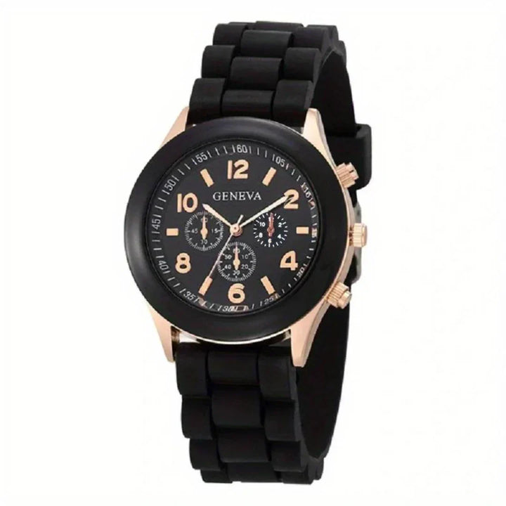 Colorful lightweight unisex quartz watch with a flexible strap for casual wear.