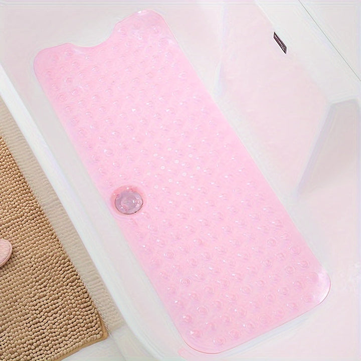 Plush extra long non-slip bath mat for a safe, secure & comfortable bathing.