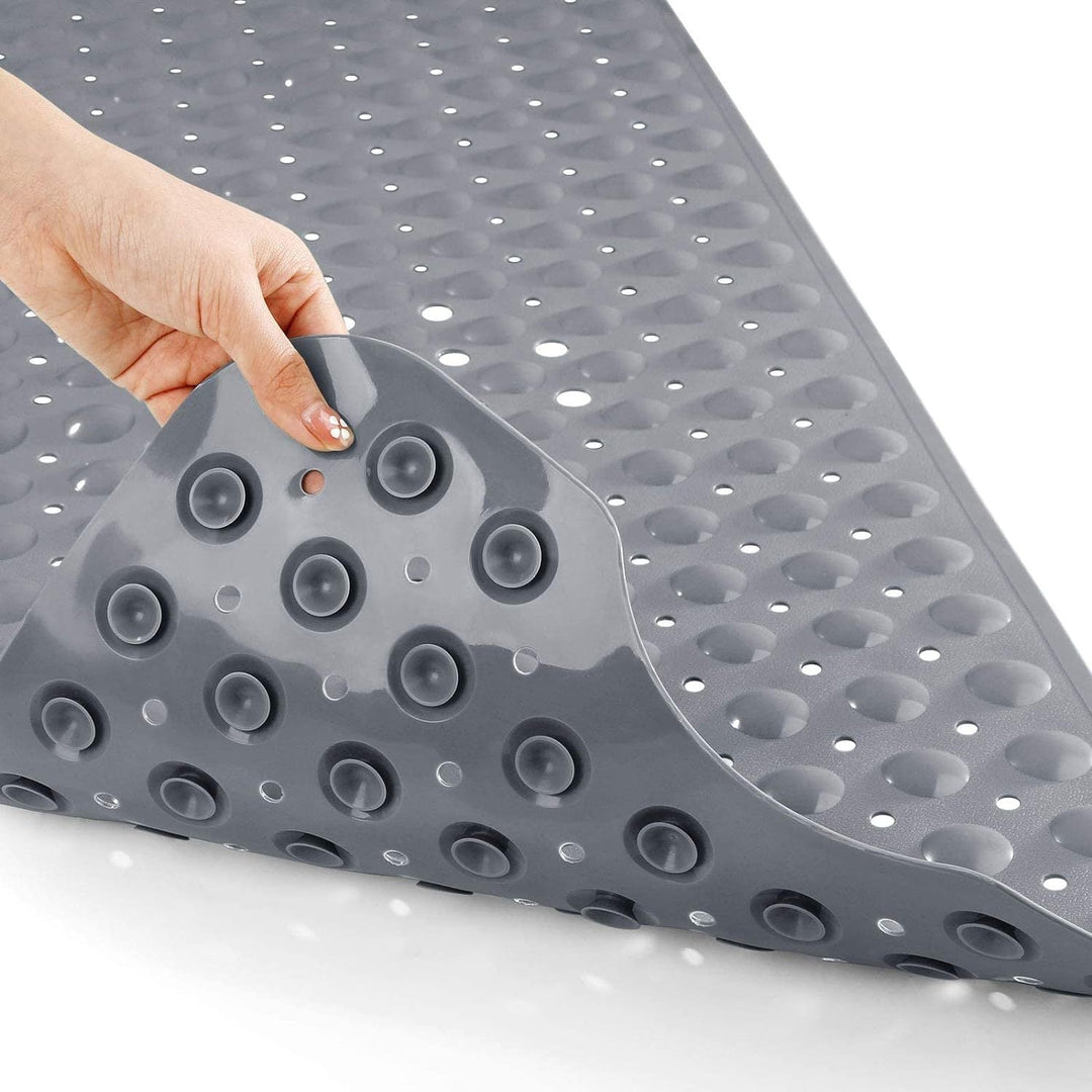 Keep baths safe with this unisex, extra long, non-slip, machine washable mat.