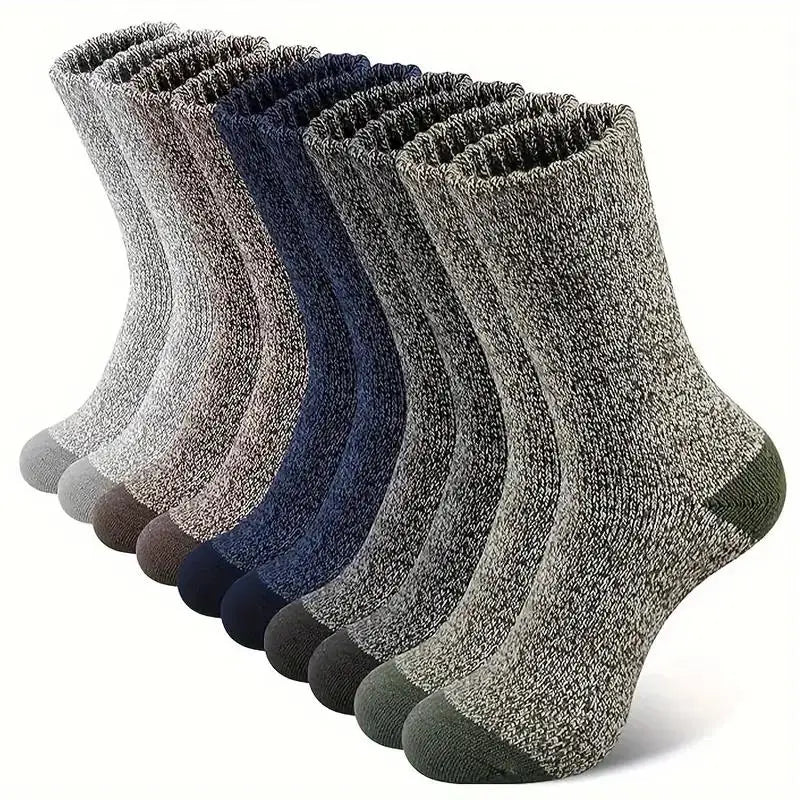 Unisex extra thick merino wool socks, ideal for winter comfort & warmth. Insulating & breathable footwear.