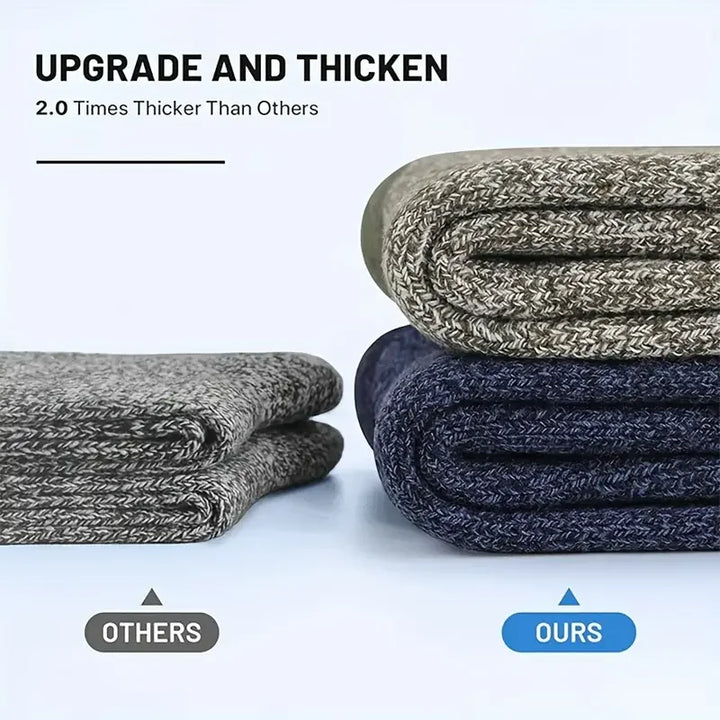Merino wool insulating socks for unisex comfort. Breathable, odor-resistant, & extra thick for everyday warmth.