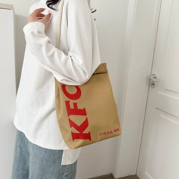 Casual fast food themed backpack. Spacious, trendy & playful, perfect for school or travel.