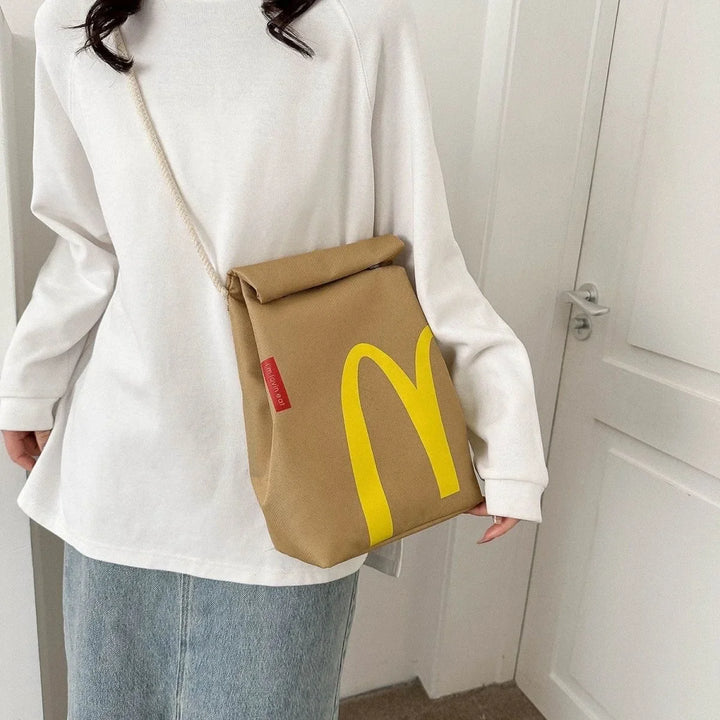 Spacious fast food backpack with playful design. Unisex, great for students & everyday carry.