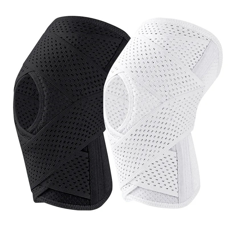 Unisex FlexGuard knee pads offer advanced support springs, compression & adjustable straps for full knee protection.