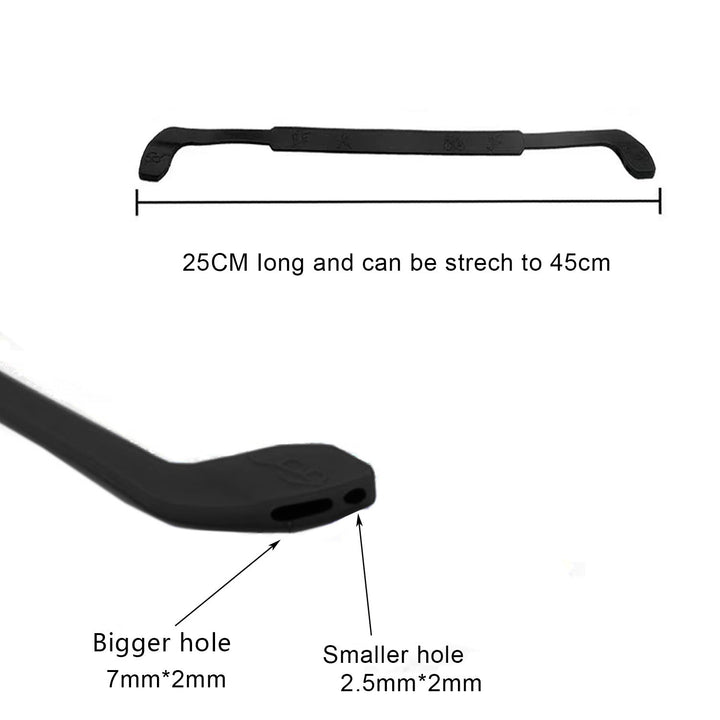 Flexible eyewear accessory: anti-slip comfort grips for secure glasses wear.