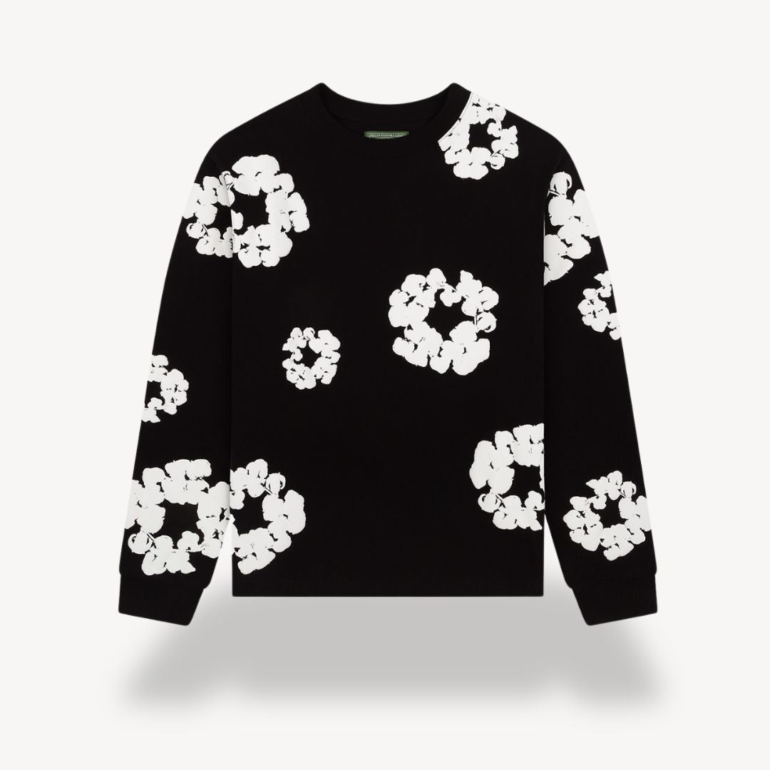 Vibrant floral pattern on a cozy unisex sweatshirt. Stylish crew neck pullover, perfect for casual spring outfits.