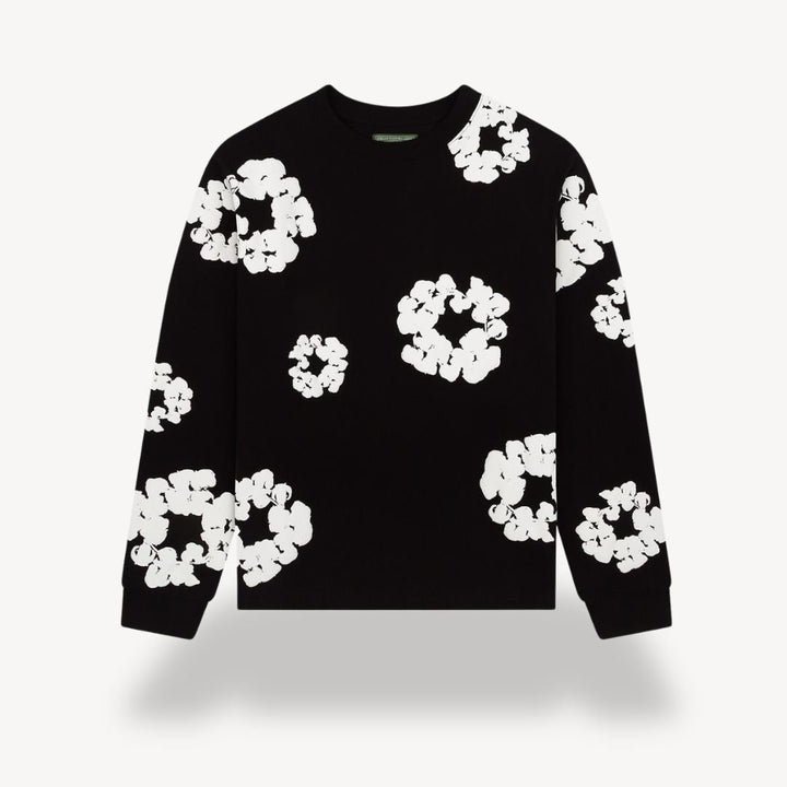 Vibrant floral pattern on a cozy unisex sweatshirt. Stylish crew neck pullover, perfect for casual spring outfits.