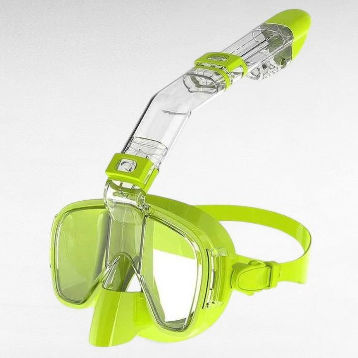 Modern unisex foldable full face snorkel mask, designed for clear 180° panoramic views.